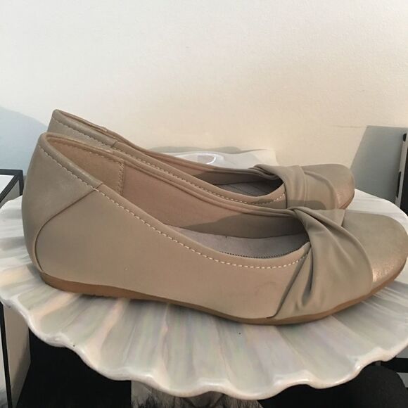 Bare traps hidden wedge, foam soles metallic flats - Picture 8 of 12